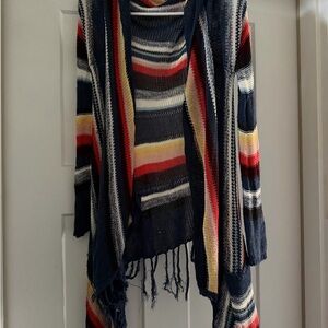 Billabong Navy Multicolor Striped Poncho